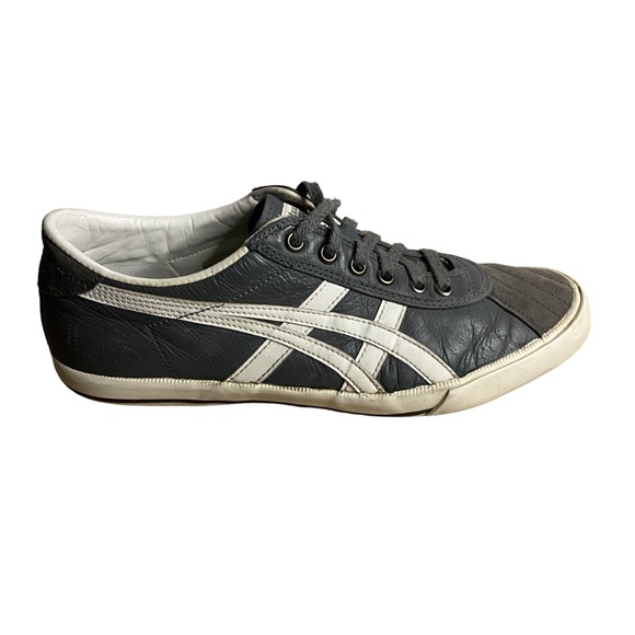Onitsuka Tiger Men's Gray Low Top Leather Sneakers - Picture 2 of 8